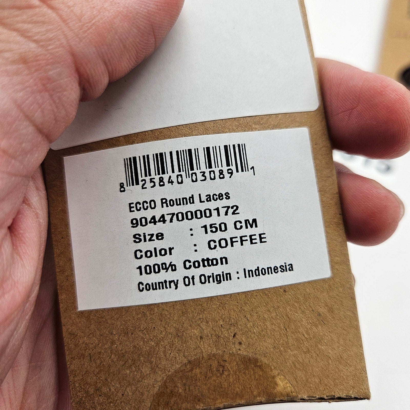 LOT OF 2 - ECCO PREMIUM LACES 150CM OFF COFFEE ROUND  1X2 PAIR