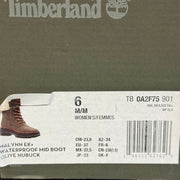 TIMBERLAND WOMEN'S 6 MALYNN EK+ WP MID BOOT OLIVE GREEN NUBUCK NIB