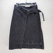3.1 PHILLIP LIM DENIM WRAP SKIRT WOMEN'S SIZE 0 WASHED BLACK MSRP $450 NWT