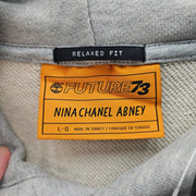 TIMBERLAND X NINA CHANEL ABNEY XL TERRY CLOTH PULLOVER HOODIE GRAY NWT