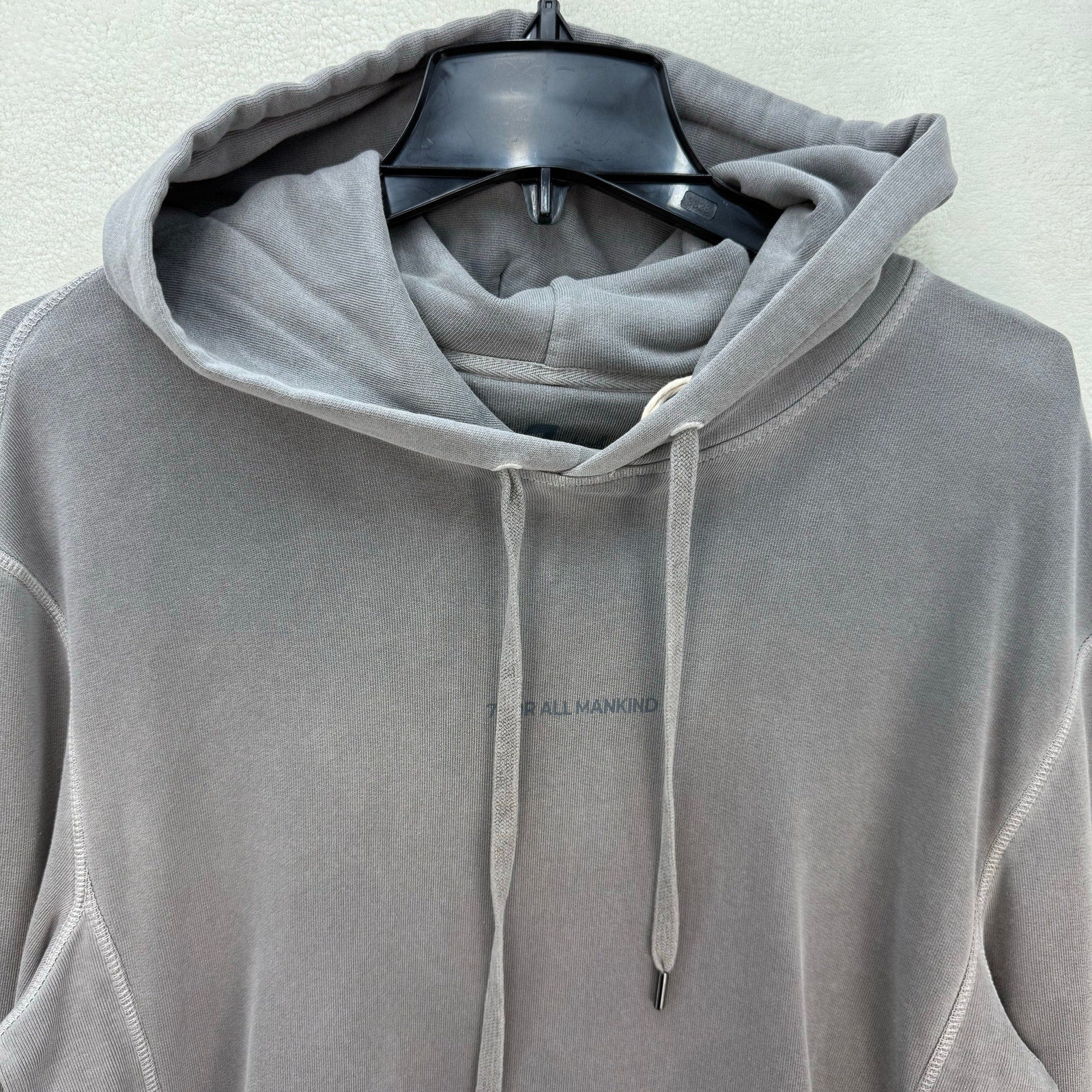 7 FOR ALLMANKIND MEN'S MEDIUM $198 DISTRESSED HOODIE MADE IN PORTUGAL