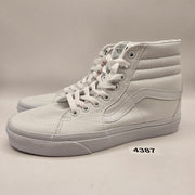 VANS WOMEN'S 7.5 SK8 HI CANVAS HI TOP SKATEBOARDING SNEAKERS TRIPLE WHITE