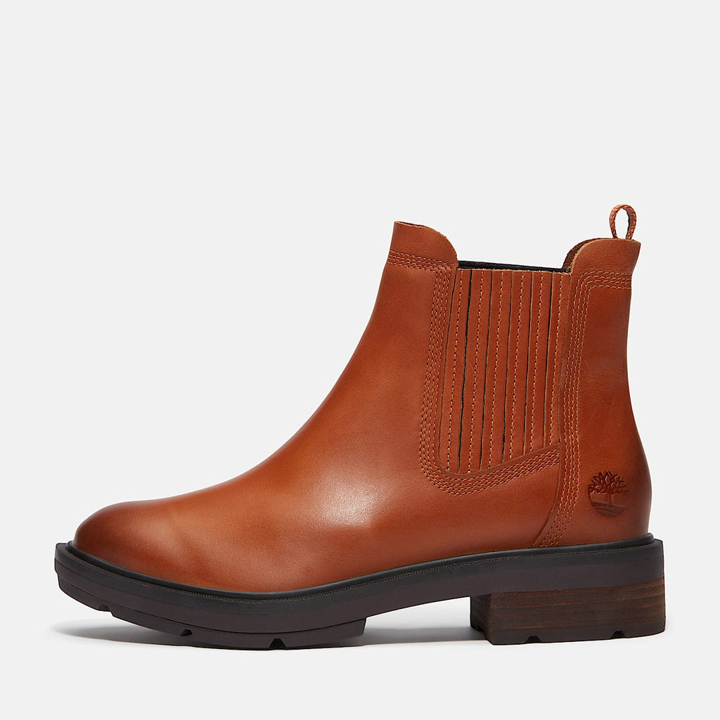 TIMBERLAND WOMEN'S 5.5 BRIMFIELD MID CHELSEA BOOT BROWN LEATHER NIB
