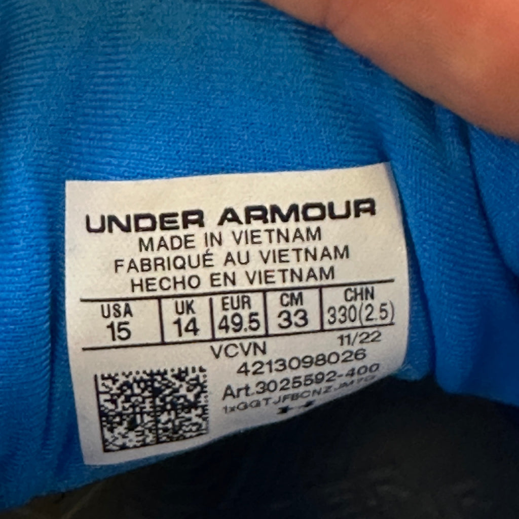 UNDER ARMOUR Men's 15 Yard Low Baseball Metal Cleats Blue White