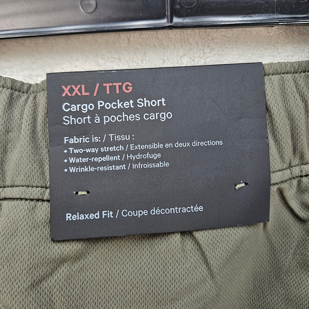 LULULEMON MEN'S XXL CARGO POCKET SHORTS OLIVE GREEN NWT
