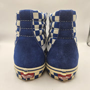 VANS MEN'S 10.5 SK8-HI CHECKERBOARD SIDEWALL CLASSIC BLUE SKATEBOARD NWOB