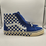 VANS MEN'S 12 SK8-HI CHECKERBOARD SIDEWALL CLASSIC BLUE SKATEBOARD NWOB