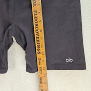 ALO YOGA WOMEN'S LARGE BLACK SHORT TIGHTS MINDFUL MOVEMENT RIBBED