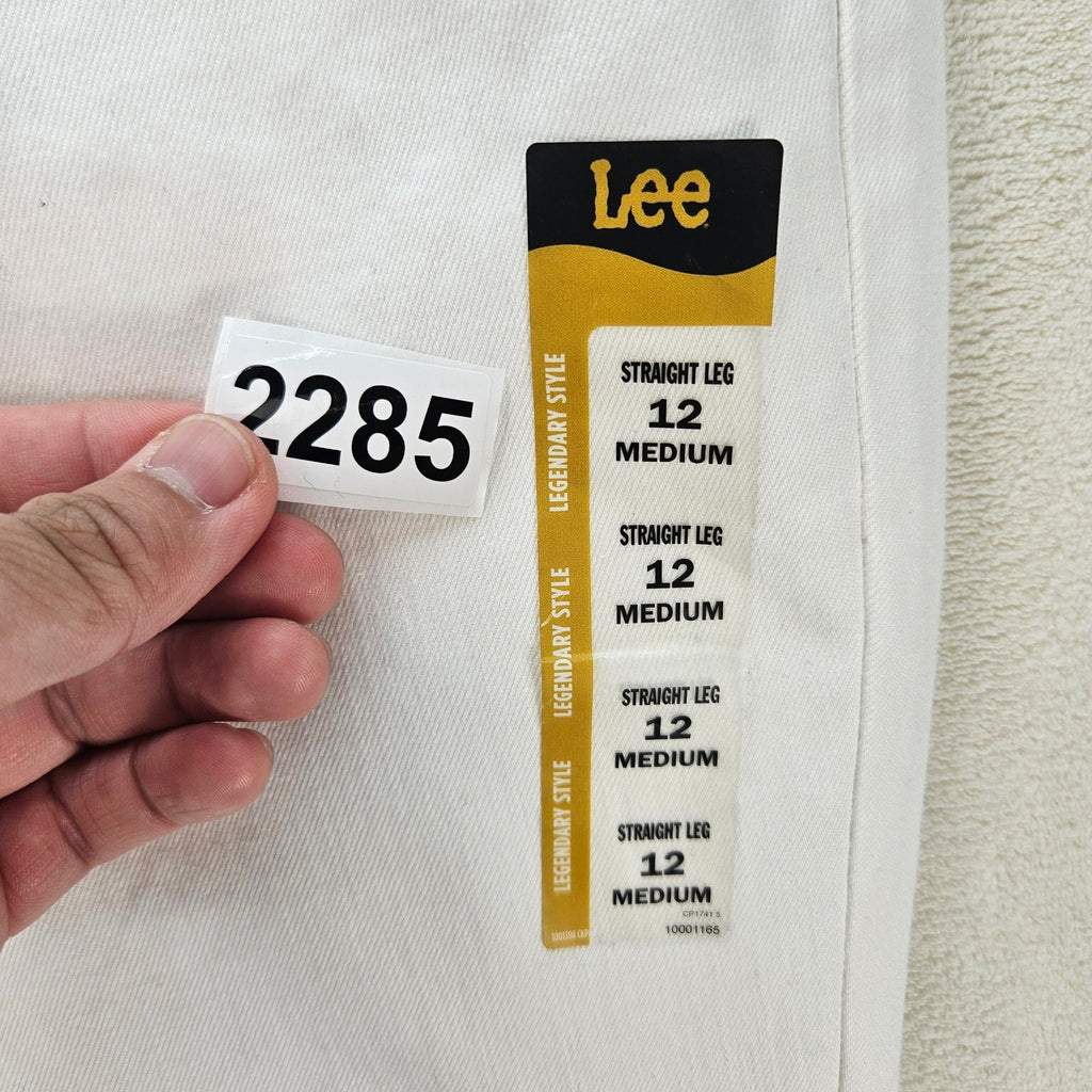 LEE WOMEN'S 12 MEDIUM WHITE CLASSIC FIT STRAIGHT LEG JEANS NWT