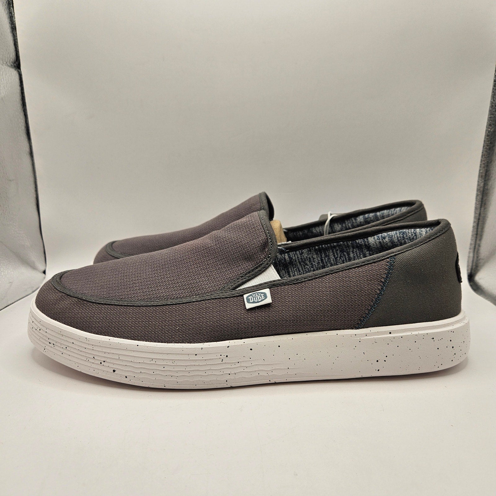 HEY DUDE MEN'S 14 SUNAPEE M SPORT MESH GREY SLIP ON LOW TOP SNEAKER NWT 40241