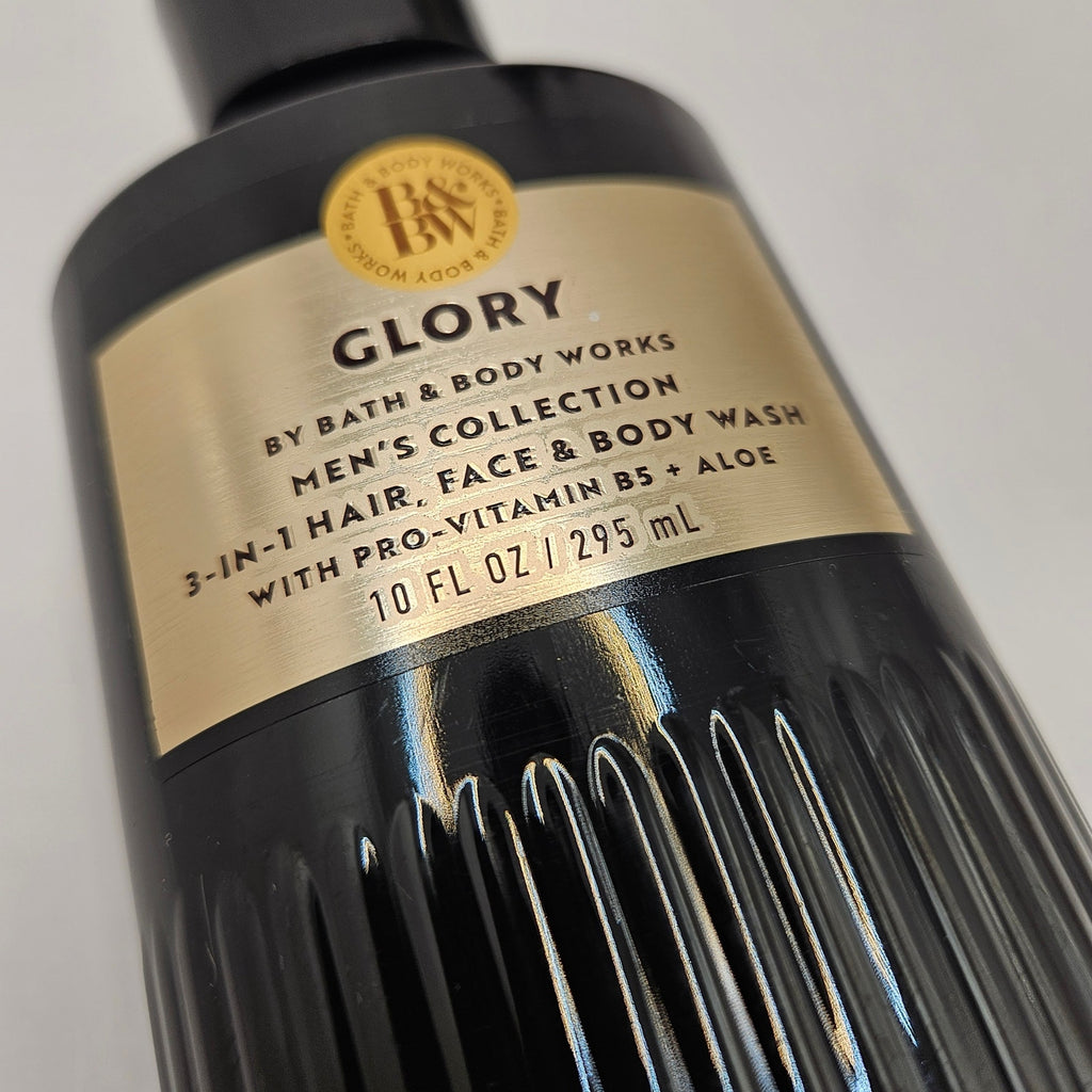 BODY AND BODY WORKS GLORY MEN'S COLLECTION 2PK HAIR FACE BODY WASH 10oz NEW
