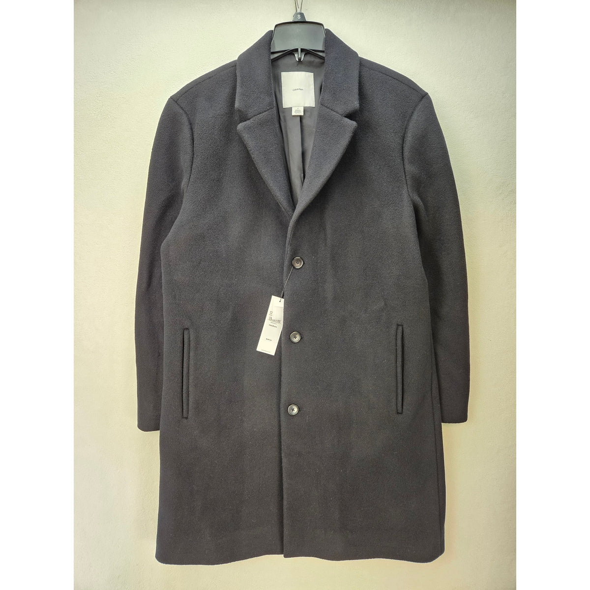 CALVIN KLEIN MEN'S MED. BY NIGHT CASHMERE WOOL BLEND OVERCOAT BLACK BEAUTY $699