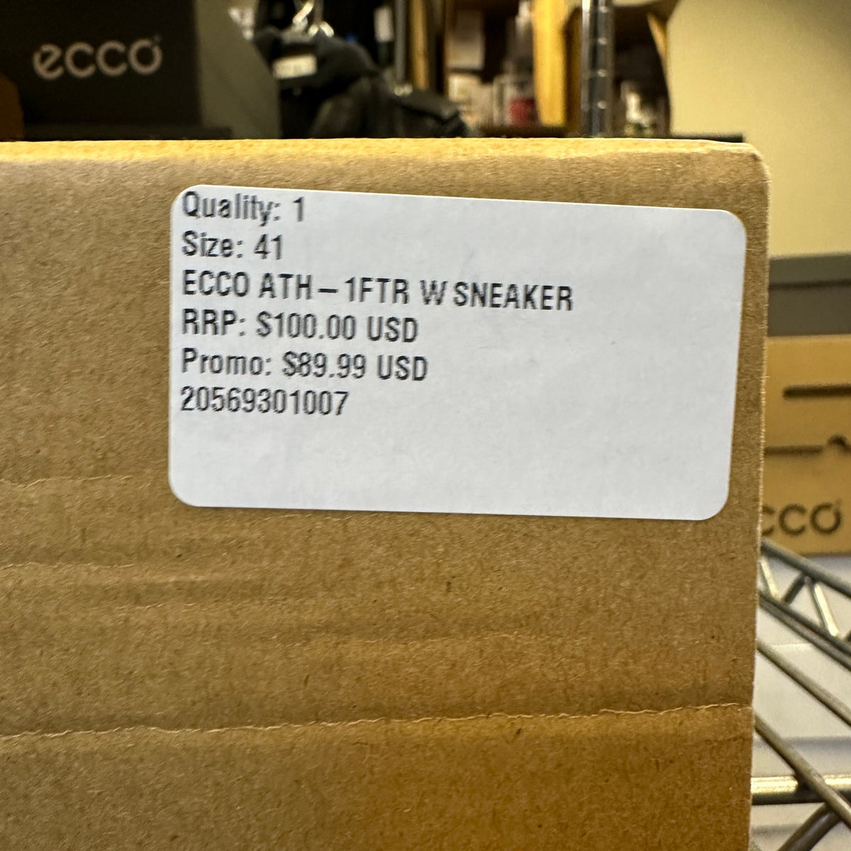 ECCO WOMEN'S 41 ATH-1FTR WHITE LEATHER SNEAKER NIB NO LID 20569301007