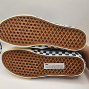 VANS WOMEN'S 9.5 SK8-HI CHECKERBOARD SIDEWALL CLASSIC BLUE SKATEBOARD NWOB