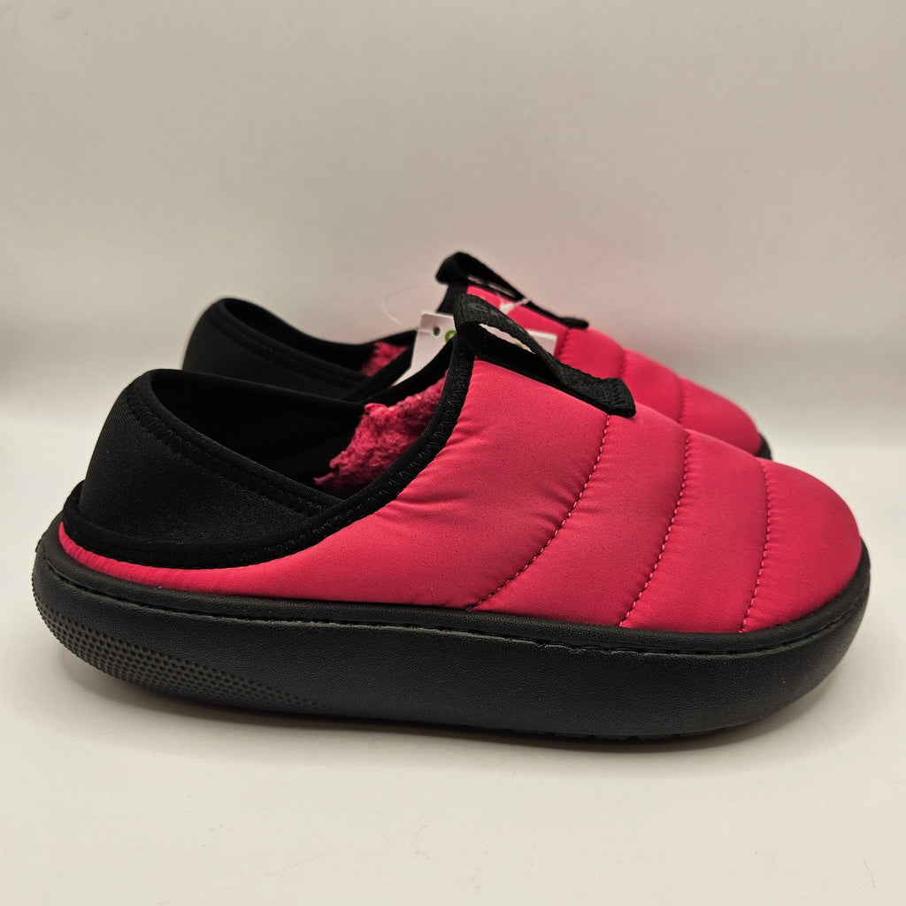 CROCS WOMEN'S 6 CLASSIC PUFF MOC SLIP ON CLOG SHOES PINK BLACK NWT 210706-6ZT