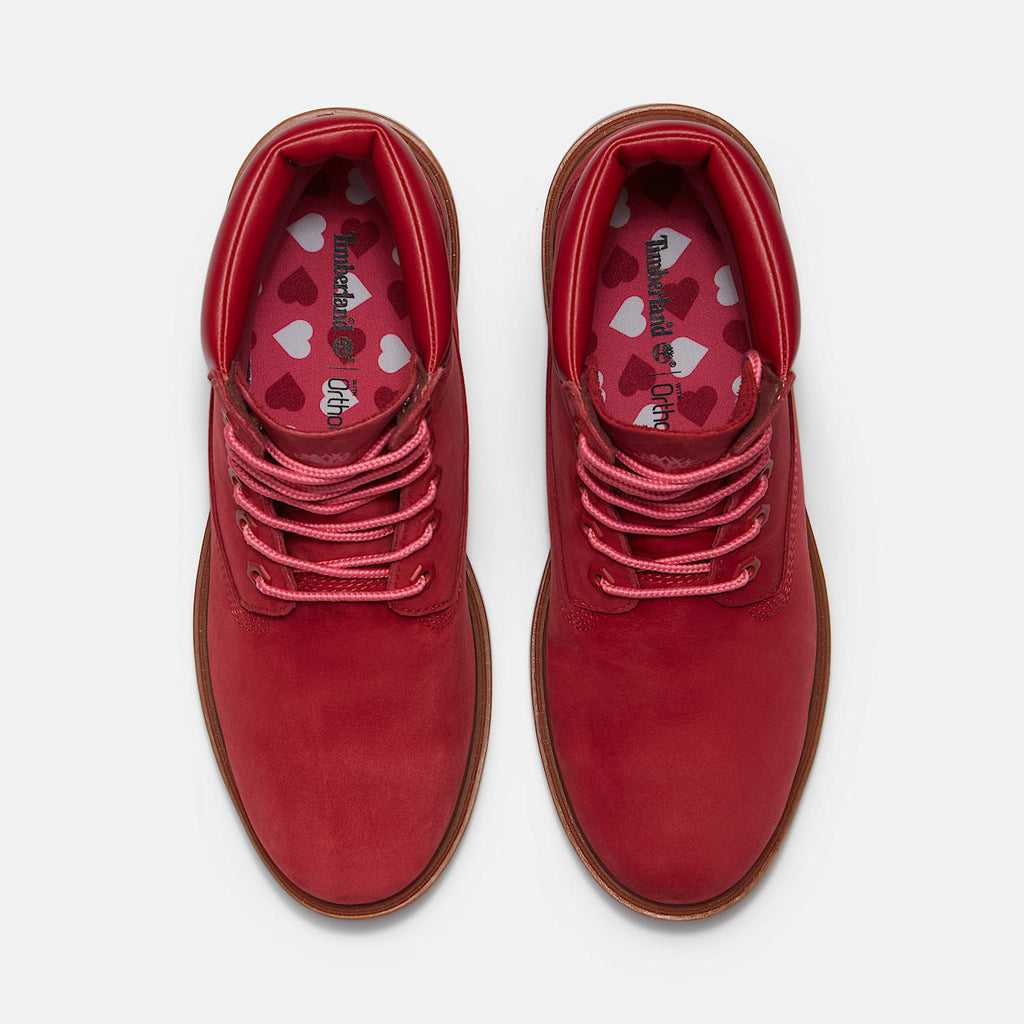 TIMBERLAND WOMEN'S 6 LINDEN WOODS 6-INCH WP BOOT DK RED NUBUCK NIB