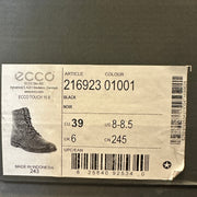 ECCO WOMEN'S 39 BLACK TOUCH 15 LACE CHUKKA BOOTS NIB 21692301001