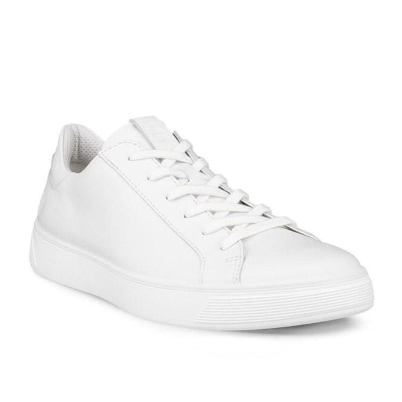 ECCO MEN'S 47 STREET TRAY TRIPLE WHITE CASUAL LEATHER SNEAKER 50474411007 NIB