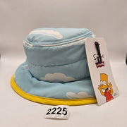 LEVI'S X SIMPSONS UNISEX MEDIUM CLOUD PRINT PUFFY BUCKET HAT BLUE YELLOW NWT
