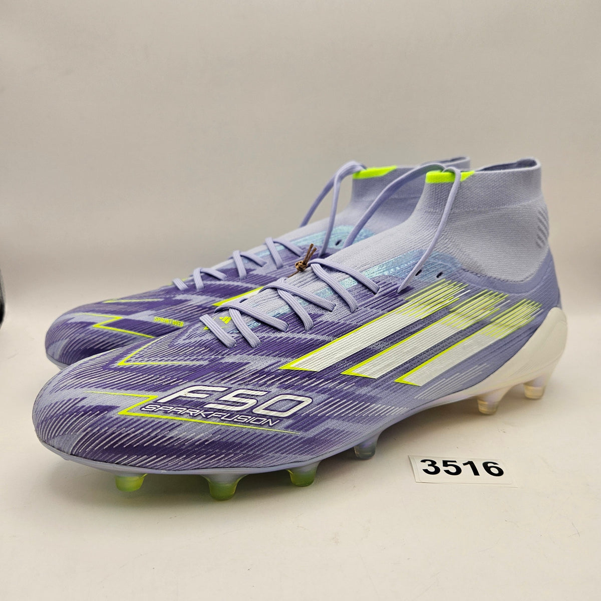 ADIDAS W10 F50 SPARKFUSION ELITE MID FG SOCCER CLEATS JH7648 PURPLE NWOB