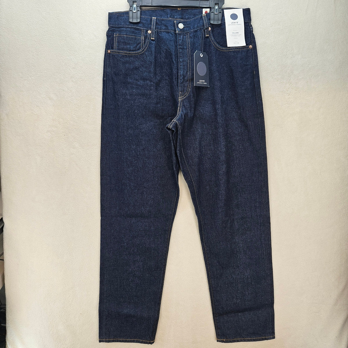 LEVI'S JAPANESE FABRIC WOMEN'S 32X30 BLUE TAB COLUMN JEANS NWT MOJ DARK WASH