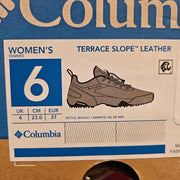 COLUMBIA WOMEN'S 6 TERRACE SLOPE LEATHER KETTLE SEASALT LO TOP HIKING SHOE NIB