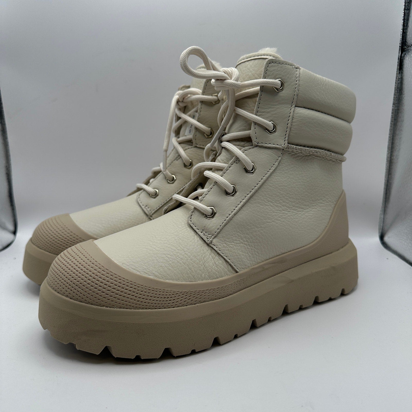 UGG Neumel High Men's 4 Weather Hybrid Leather Boots Birch/White 1158208
