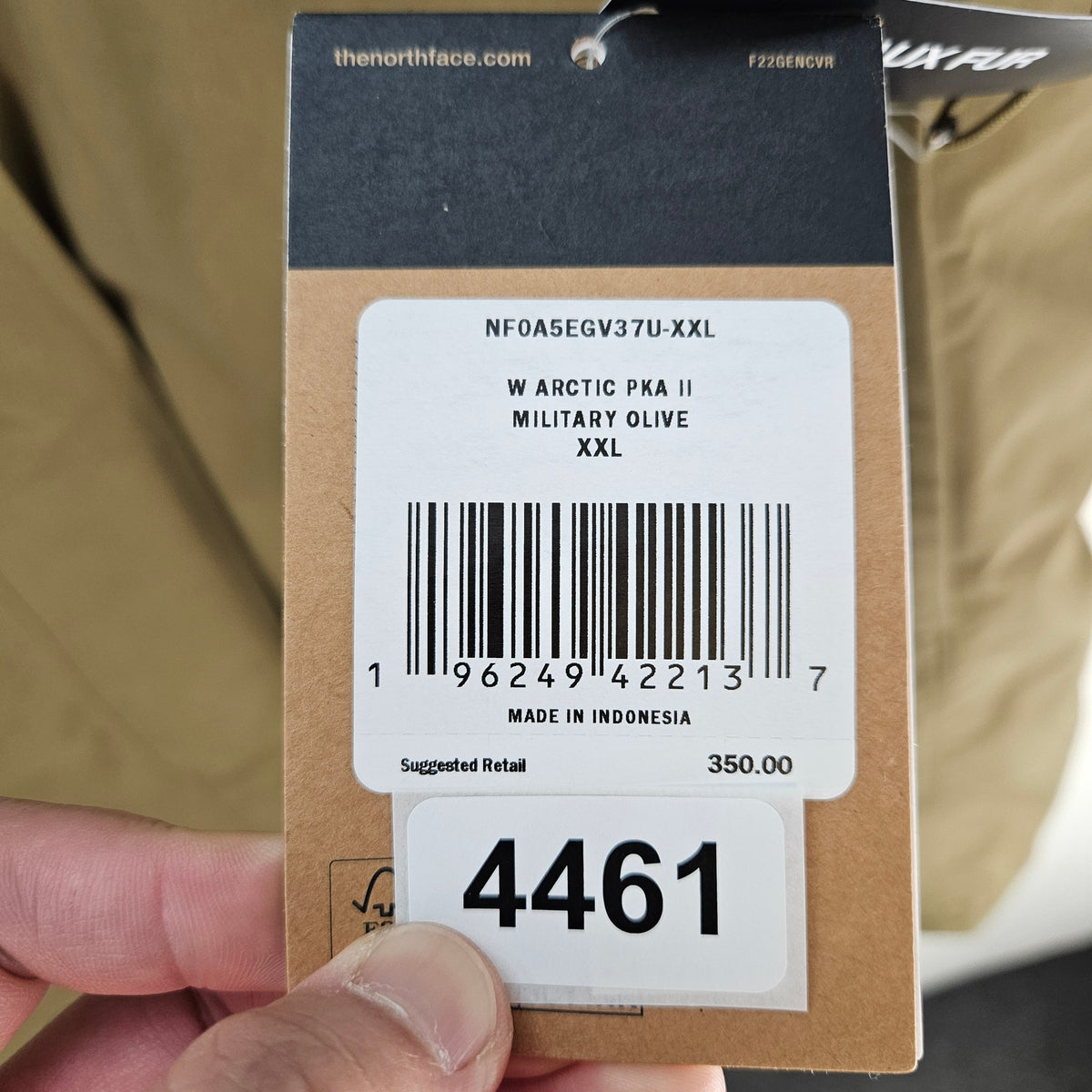 THE NORTH FACE WOMEN'S XXL MILITARY OLIVE GREEN ARCTIC PARKA II DOWN FUR