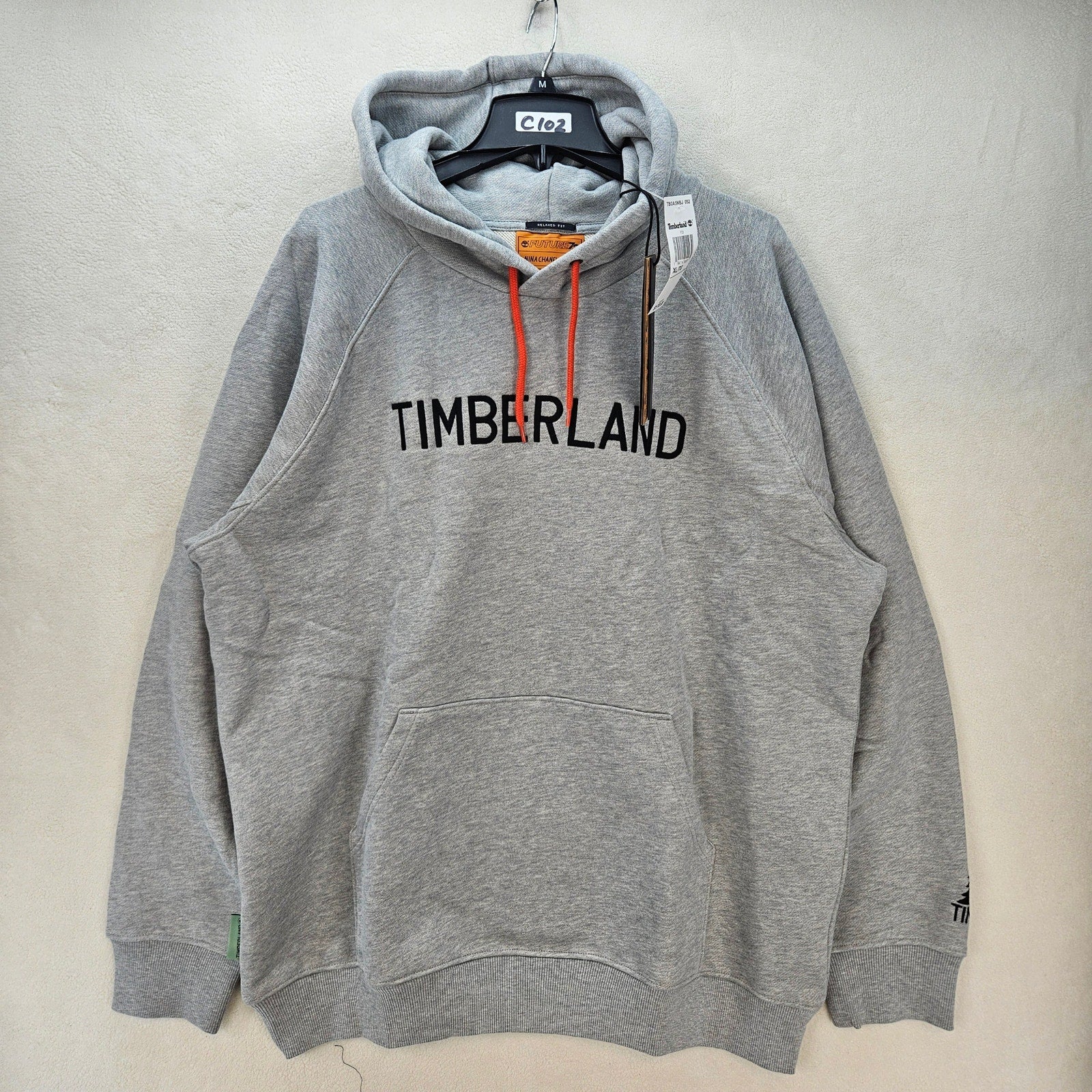 TIMBERLAND X NINA CHANEL ABNEY XL TERRY CLOTH PULLOVER HOODIE GRAY NWT