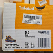 TIMBERLAND WOMEN'S 5.5 MOTION ACCESS LOW LACE UP SNEAKER NATURAL KNIT BLUE NIB