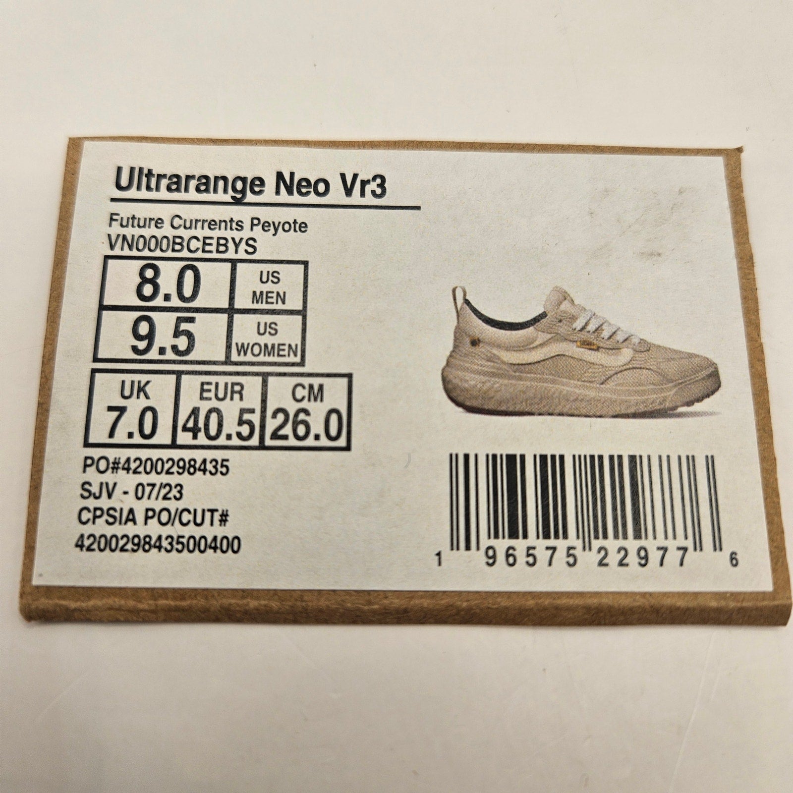 VANS x FUTURE CURRENTS MEN'S 8 ULTRARANGE NEO VR3 SHOES NWOB