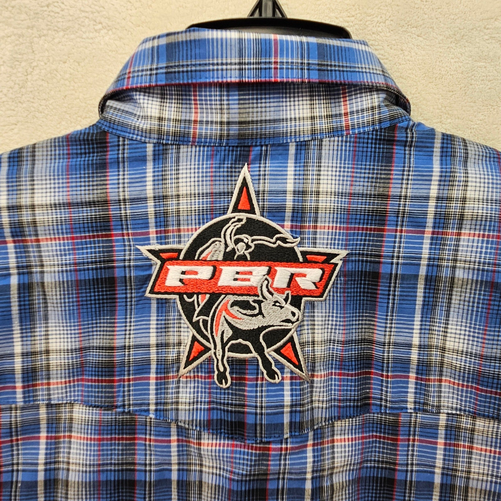 WRANGLER PBR PLAID MEN'S 2XT PEARL SNAP WESTERN SHIRT NWT