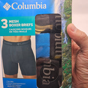 COLUMBIA MEN'S 3XL OVERALL MESH BOXER BRIEF 3 PAIR CHARCOAL BLUE NAVY