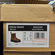 DR MARTENS WOMEN'S 8 ZEBZAG RIGGER DARK OLIVE MILLED NUBUCK WATERPROOF 42022300