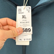ADIDAS MEN'S XLARGE Z.N.E. PREMIUM FULL ZIP HOODED TRACK JACKET BLUE IN5087