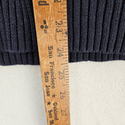 FRENCH CONNECTION WOMEN'S LARGE PETTY PENELOPE NAVY WHITE TEXTURED KNIT SWEATER