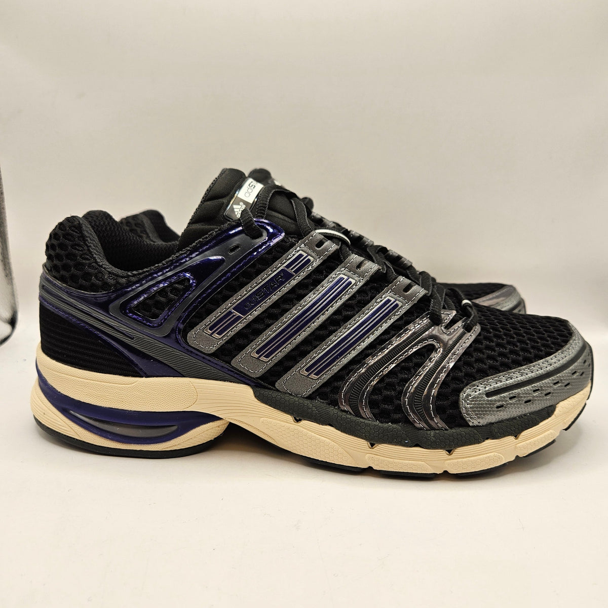 ADIDAS MEN'S 9 ADISTAR CONTROL KI6680 BLACK METALLIC PURPLE LOW TOP BREATHABLE