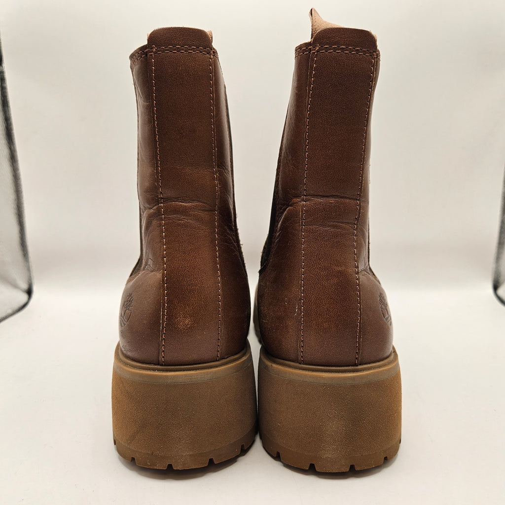 TIMBERLAND WOMEN'S 9.5 CARNABY COOL MID CHELSEA BOOTS BROWN A41E6