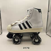 ADIDAS WOMEN'S 5.5 SUPERSTAR HI WHITE BLACK ROLLER SKATES NWOB JS4038