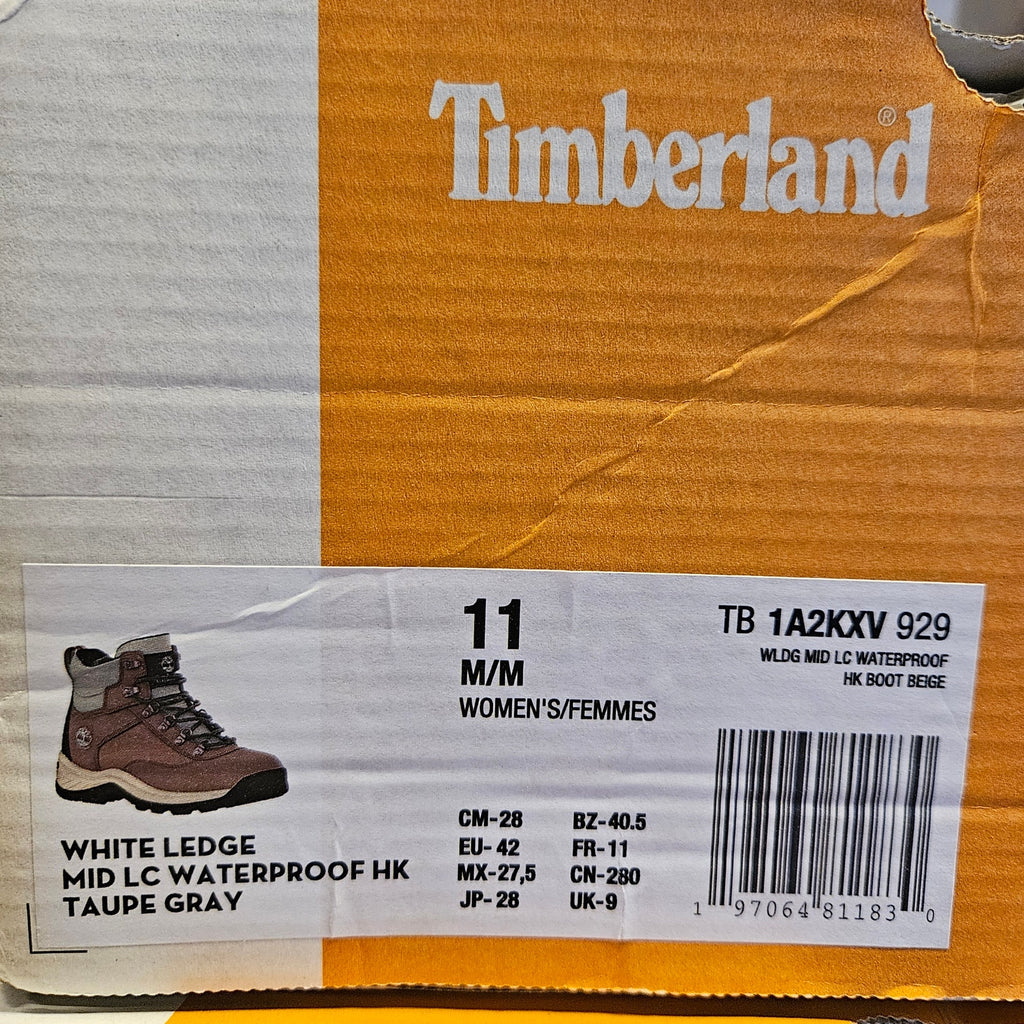 TIMBERLAND WOMEN'S 11 WHITE LEDGE WP HIKING BOOT TAUPE GREY NIB