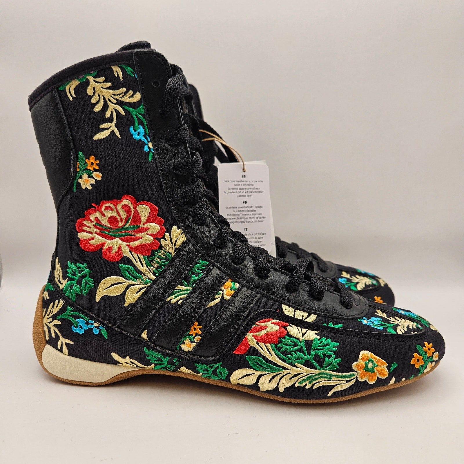 ADIDAS ORIGINALS W6.5 RASANT MID FLORAL EMBROIDERED BOXING BOOTS JR8884 NWOB