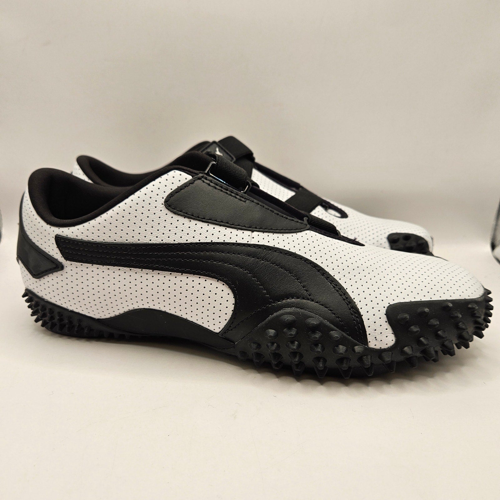 PUMA MOSTRO MEN'S 11 PERFORATED LEATHER PACK SNEAKERS WHITE BLACK 397331-01