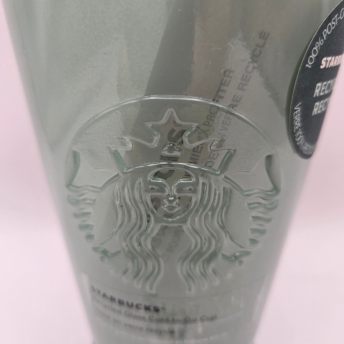 STARBUCKS 2021 FROSTED MINT GLASS TUMBLER W STRAW 15oz NWT