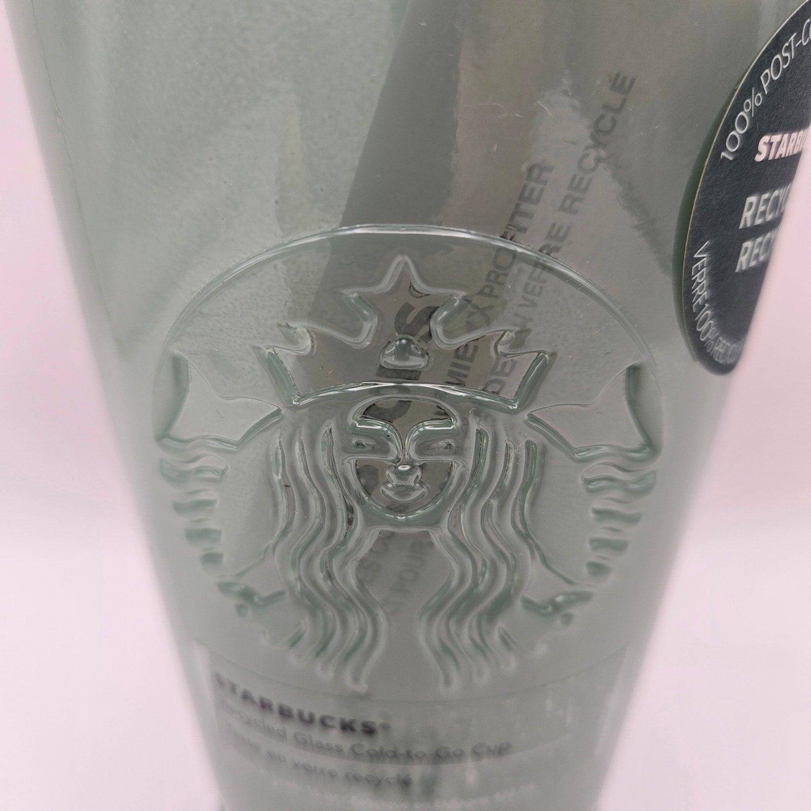 STARBUCKS 2021 FROSTED MINT GLASS TUMBLER W STRAW 15oz NWT