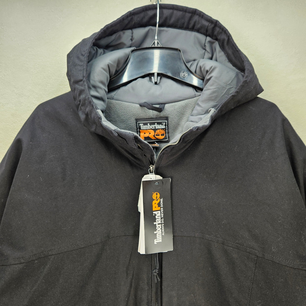 TIMBERLAND PRO MEN'S XXL GRITMAN FLEX BLACK CANVAS HOODED JACKET TB0A5XYQ001