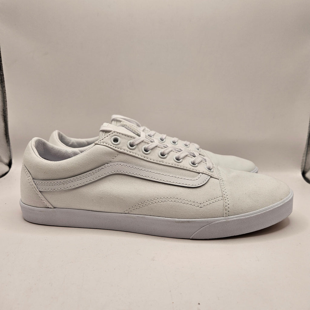 VANS MEN'S 10.5 OLD SKOOL TRUE WHITE LOW TOP SNEAKER NWOB