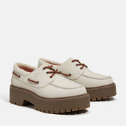 TIMBERLAND WOMEN'S 8.5 STONE STREET BOAT SHOE NATURAL NUBUCK TB0A2GVFEX4