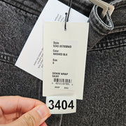 3.1 PHILLIP LIM DENIM WRAP SKIRT WOMEN'S SIZE 0 WASHED BLACK MSRP $450 NWT