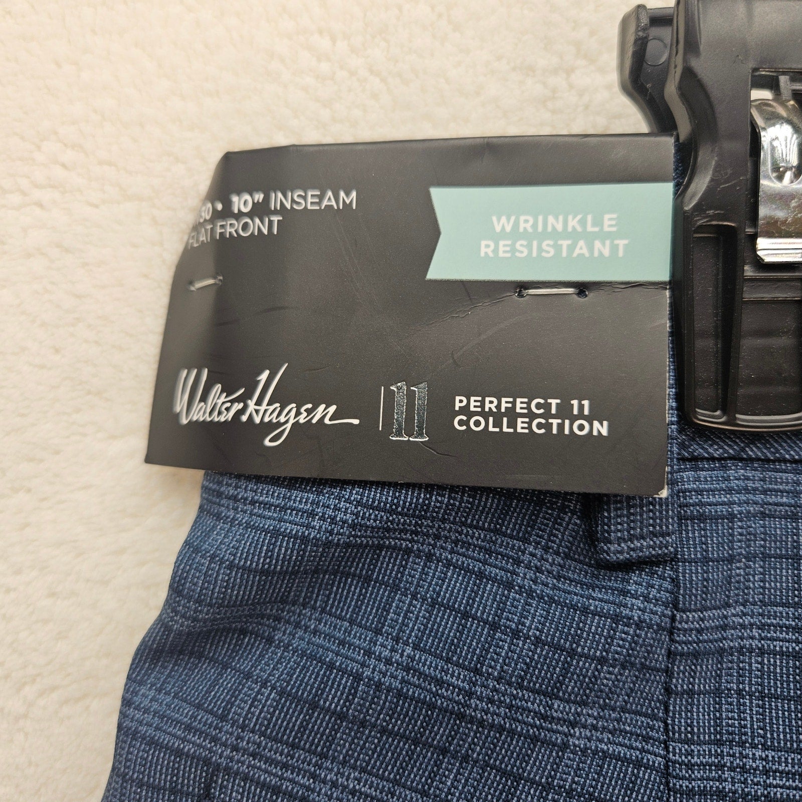 WALTER HAGEN MEN'S 30 PERFECT 11 TONAL NAVY PLAID SHORTS NWT MGA14163