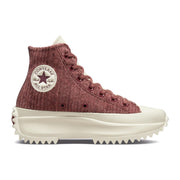 CONVERSE WOMEN'S 9 RUN STAR HIKE PLATFORM HI TOP WINE VELVET A03252C CORDUROY